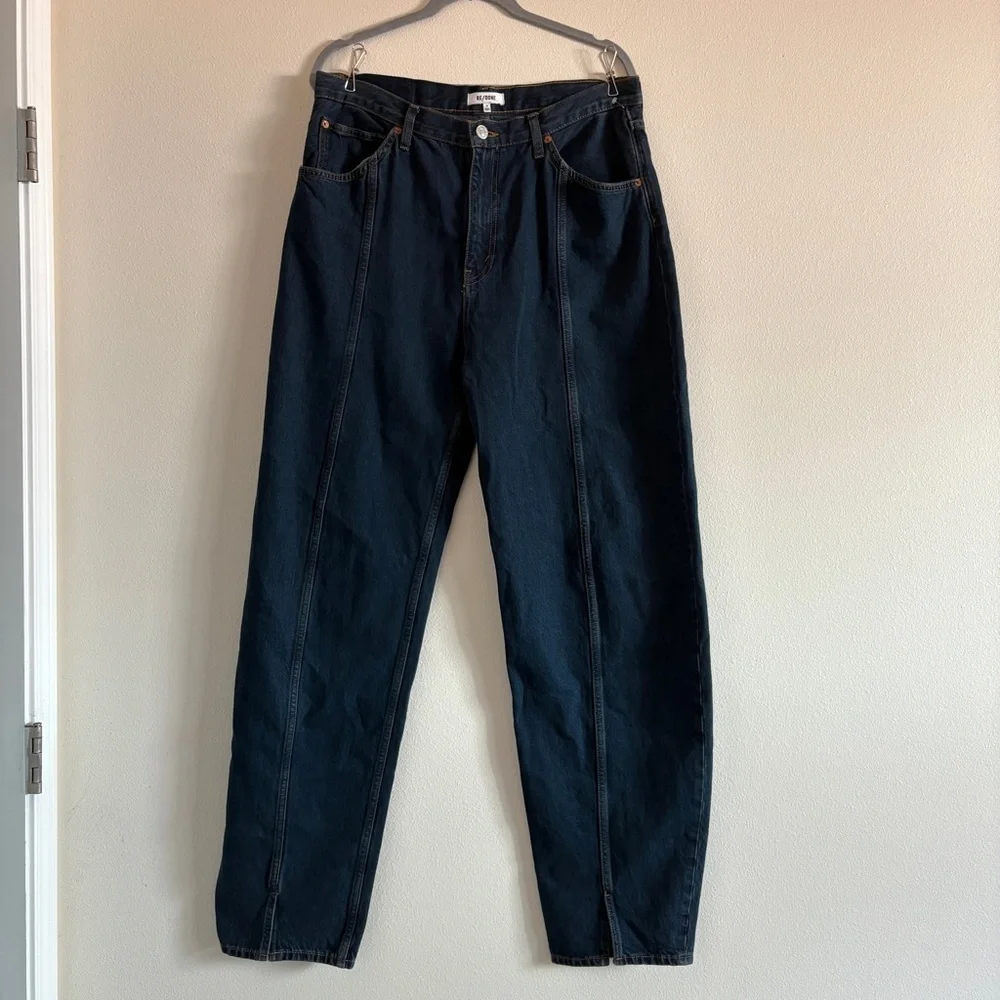 NWT Re/Done Tailored Ultra High Rise Barrel Jeans Size 31 Color: Bespoke